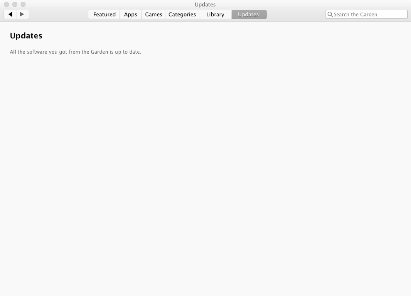 The Updates tab, showing titles with a newer version available