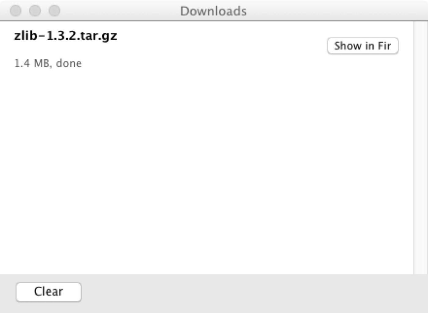 The downloads window, showing progress