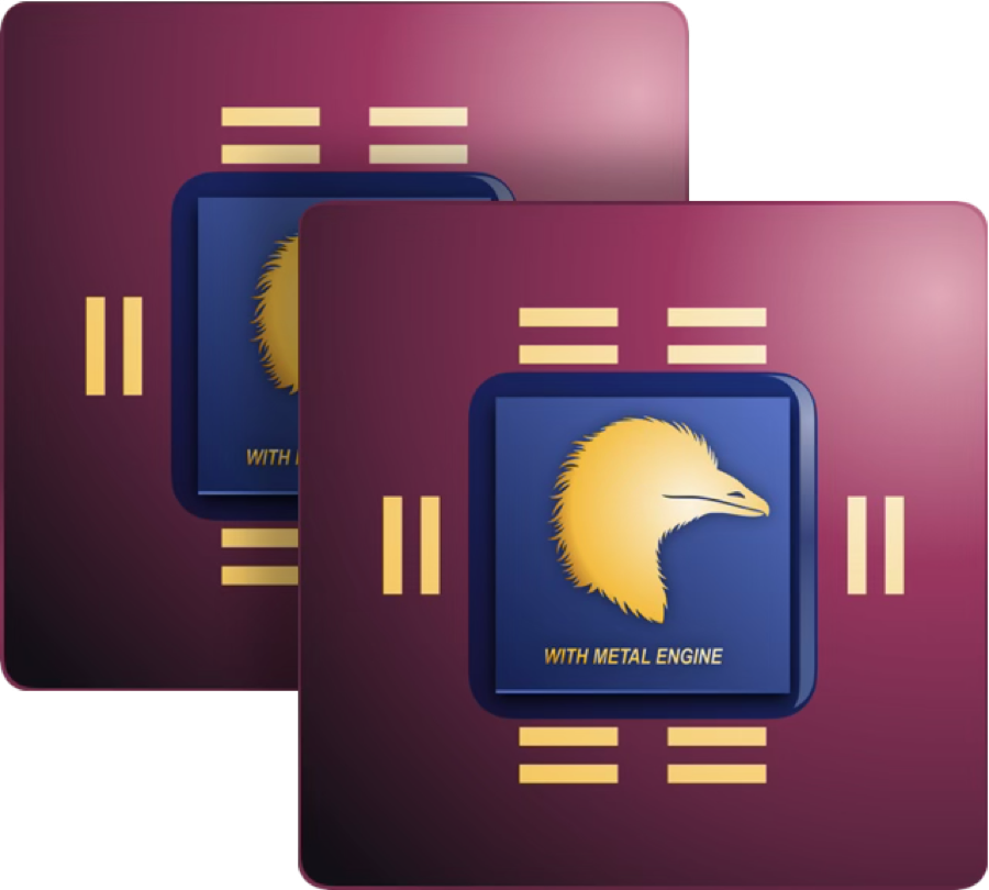 Two PowerEmu processor icons, one behind the other